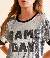 Game Day Sequin Cropped Top