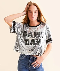 Game Day Sequin Cropped Top