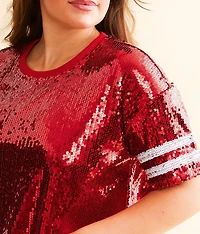 Varsity Sequin Cropped Top