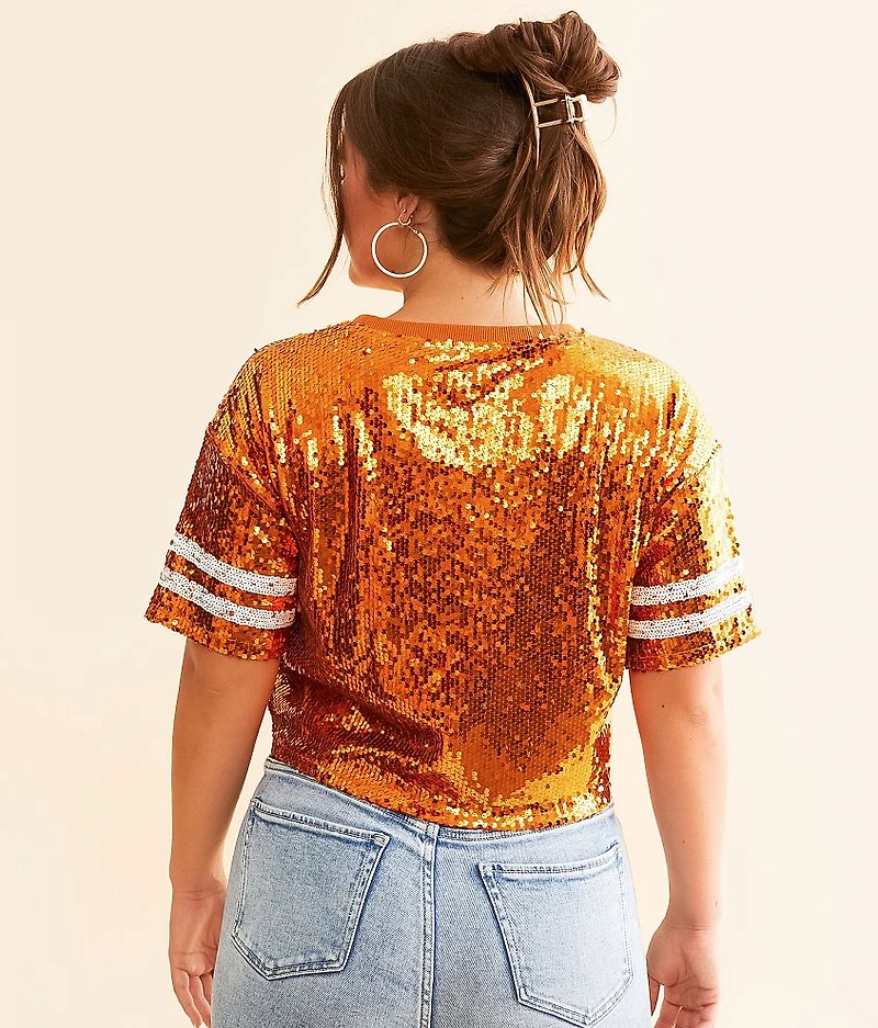 Varsity Sequin Cropped Top