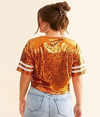 Varsity Sequin Cropped Top