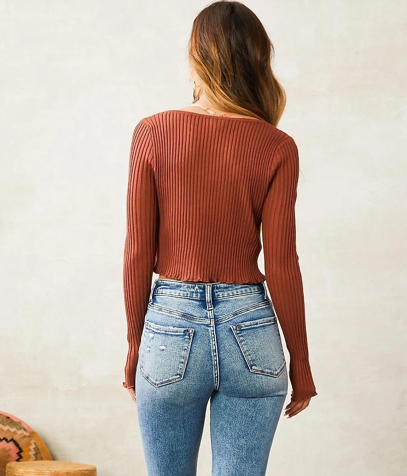 Ribbed Cardigan Sweater
