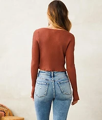Ribbed Cardigan Sweater