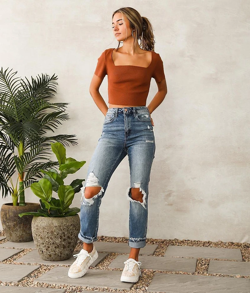 Back Lace-Up Sweater