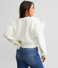 Feather Trim Sweater