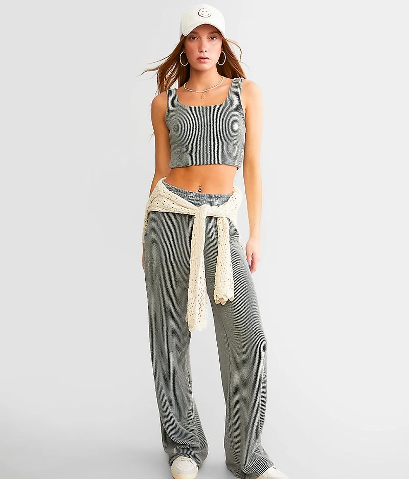 Rib Knit Flare Pant
