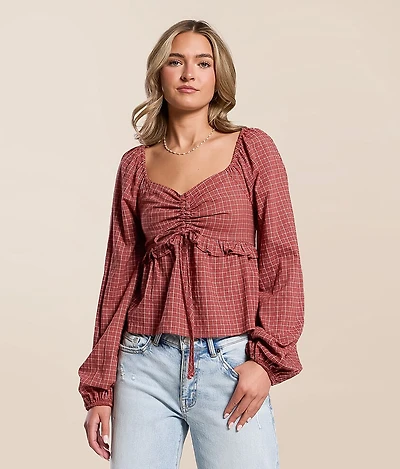 Cinch Front Tie Top
