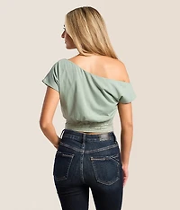 Off The Shoulder Pieced Lace Top