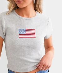 American Flag Cropped T-Shirt