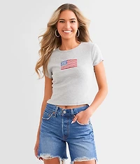 American Flag Cropped T-Shirt
