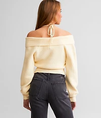 Surplice Off The Shoulder Sweater