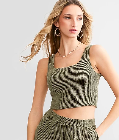 Rib Knit Cropped Tank Top