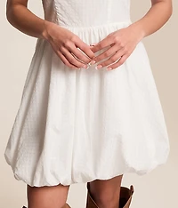 Embroidered Mini Bubble Dress