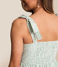 Gingham Mini Bubble Dress