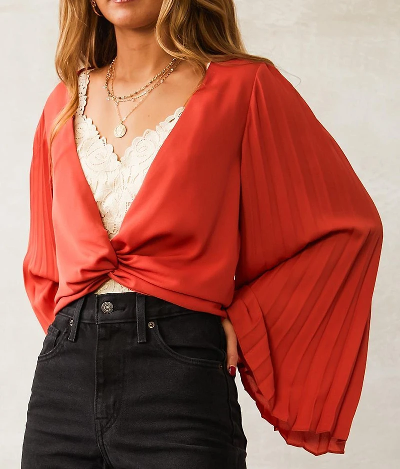 Pleated Sleeve Top