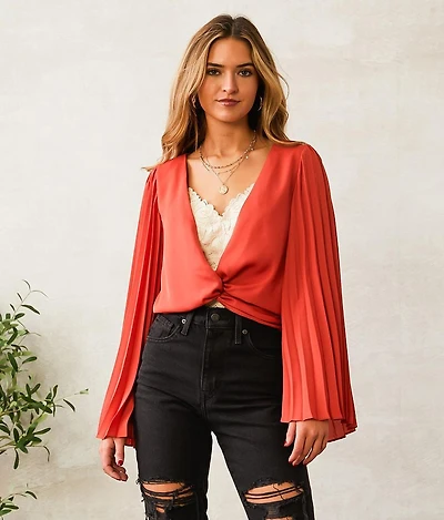 Pleated Sleeve Top