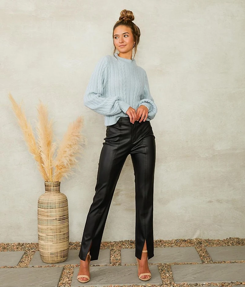 Open Back Surplice Sweater