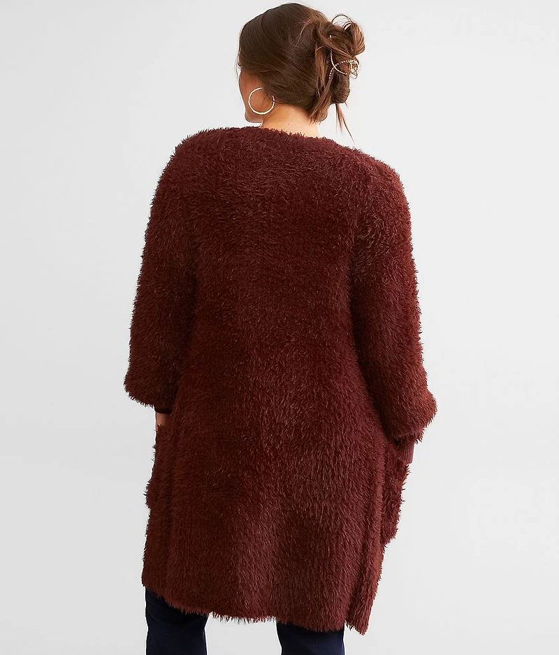 Eyelash Knit Cardigan Sweater