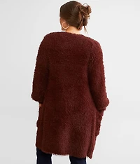 Eyelash Knit Cardigan Sweater