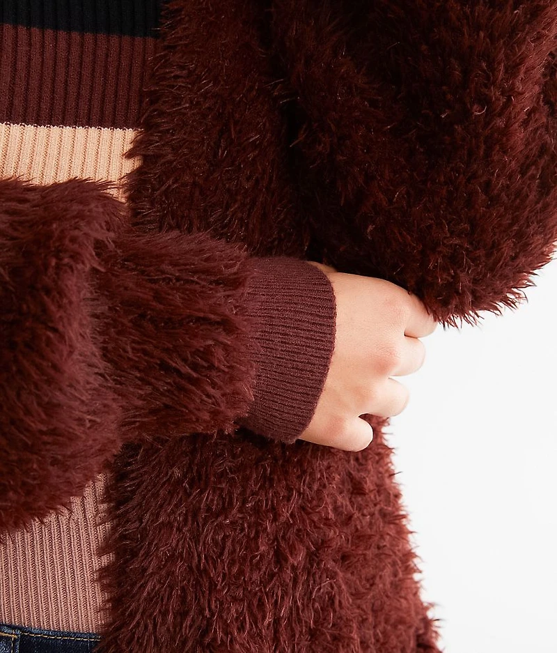 Eyelash Knit Cardigan Sweater