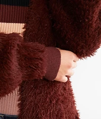 Eyelash Knit Cardigan Sweater