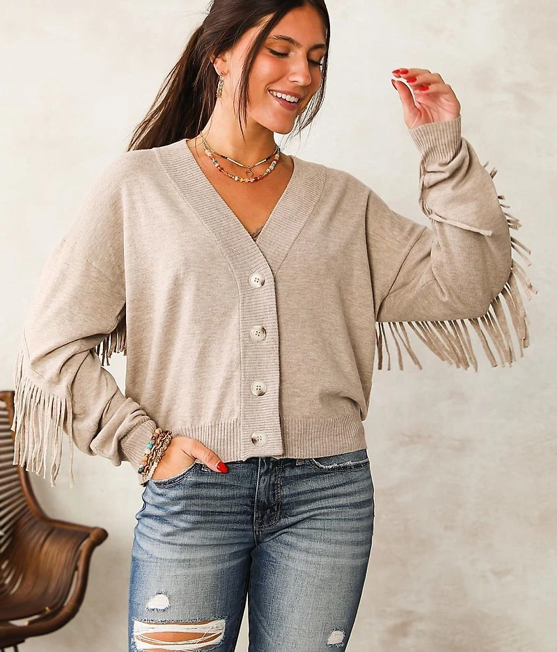 Fringe Cardigan Sweater
