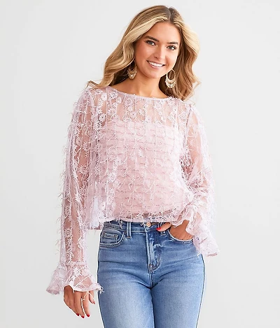 Floral Eyelash Top