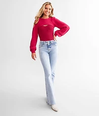 Brushed Keyhole Sweater