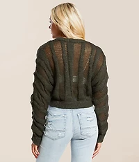 Cropped Open Stitch Sweater