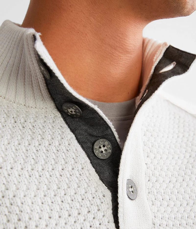 Textured Henley Sweater