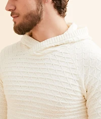 Open Weave Hooded Sweater