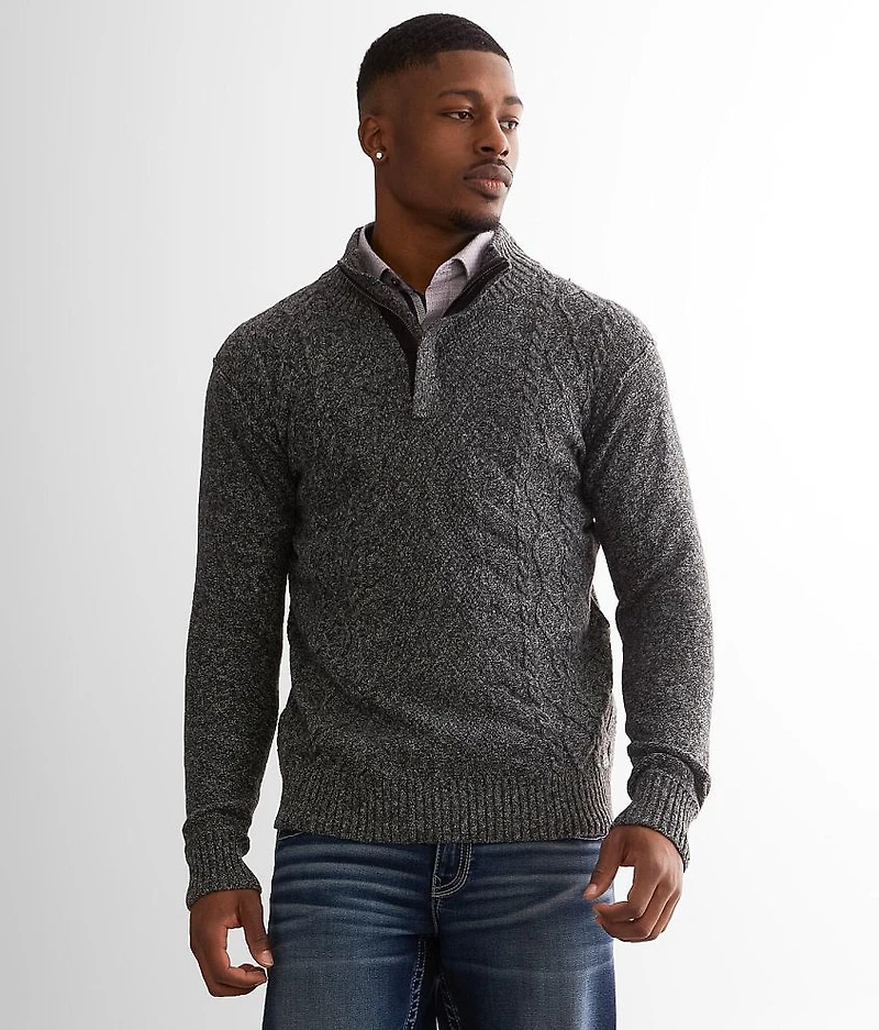 Cable Knit Quarter Zip Sweater