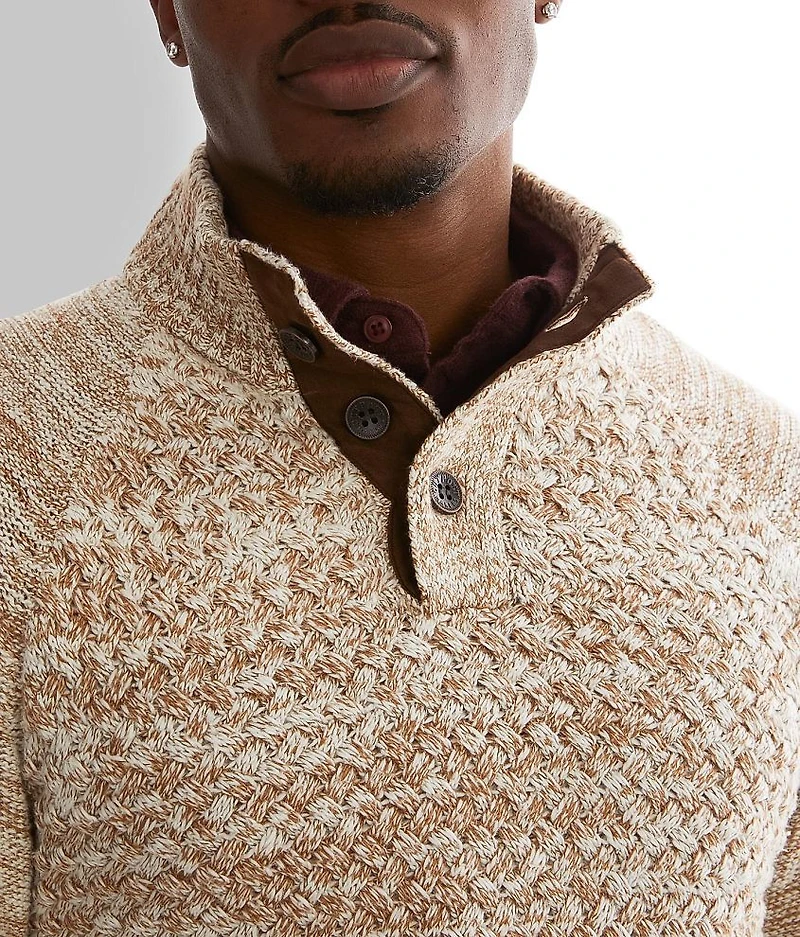 Basketweave Henley Sweater