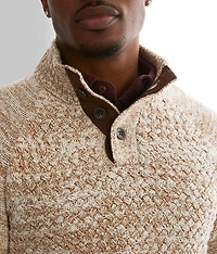 Basketweave Henley Sweater