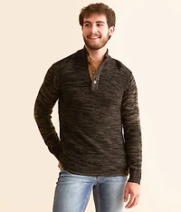 Mixed Yarn Henley Sweater
