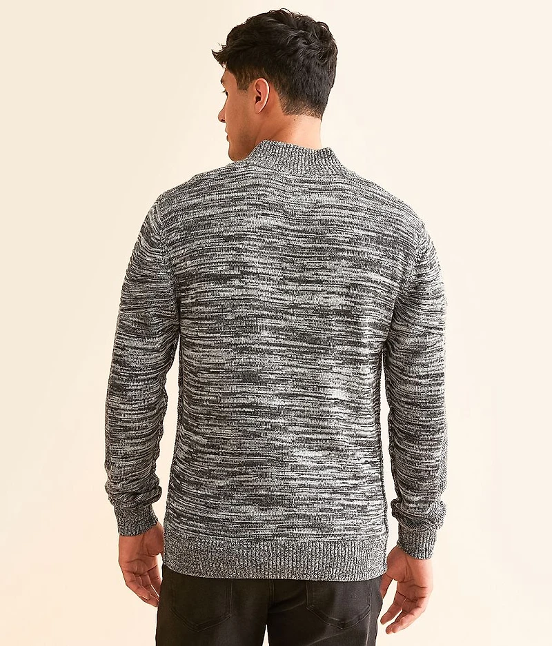 Mixed Yarn Henley Sweater