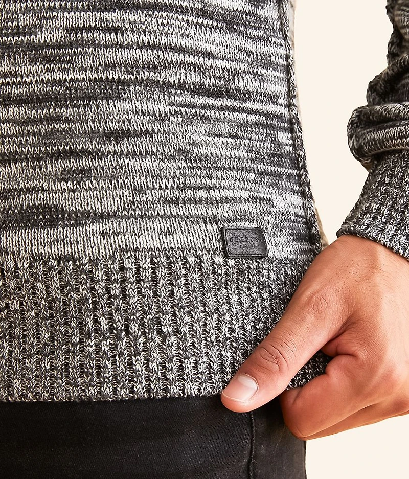 Mixed Yarn Henley Sweater