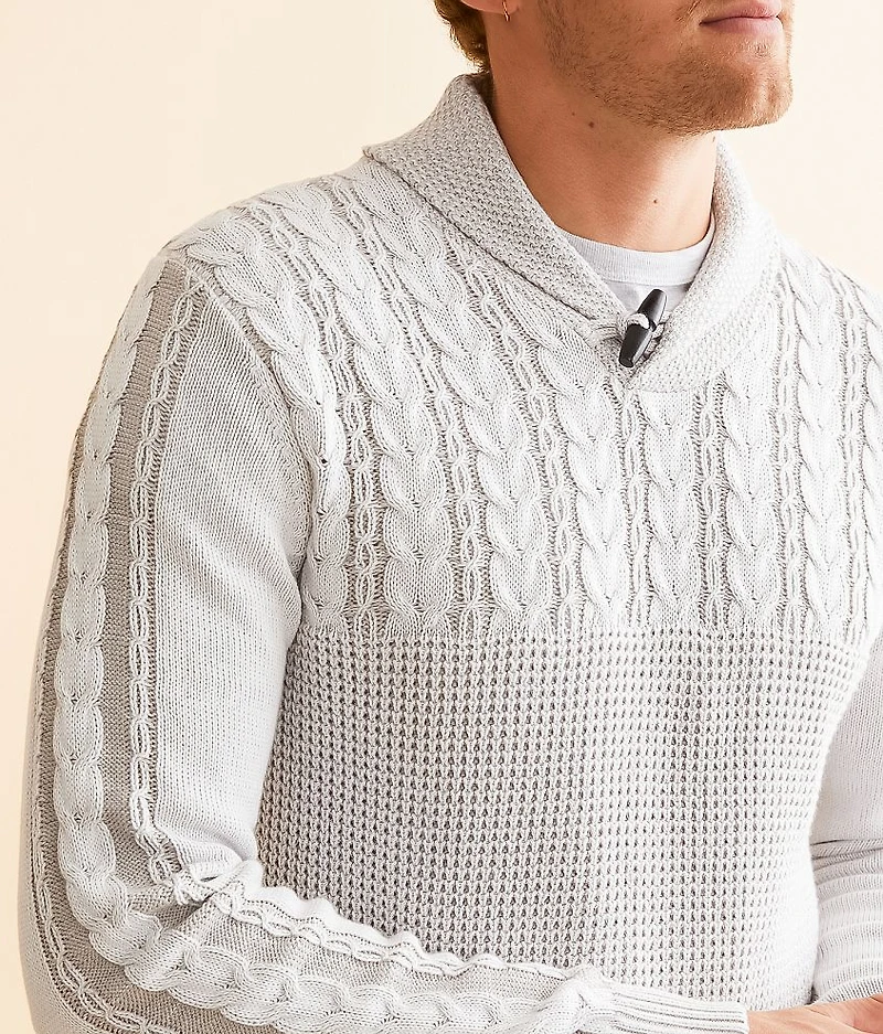 Cable Knit Shawl Sweater