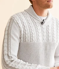 Cable Knit Shawl Sweater