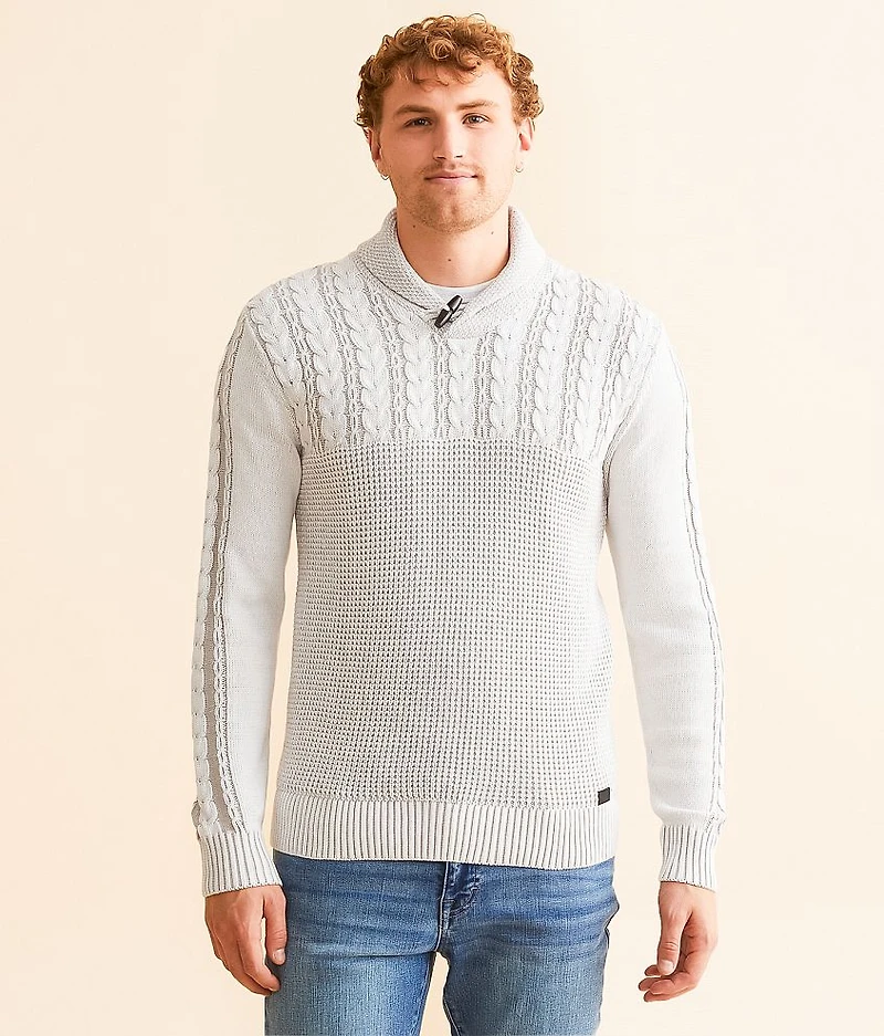 Cable Knit Shawl Sweater