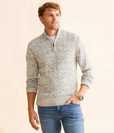 Textured Quarter Zip Sweater