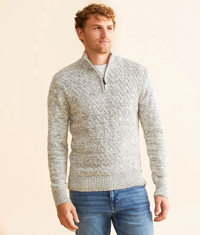 Textured Quarter Zip Sweater