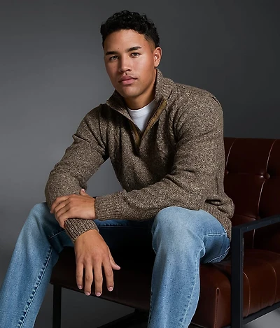 Cable Knit Quarter Zip Sweater