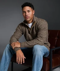 Cable Knit Quarter Zip Sweater