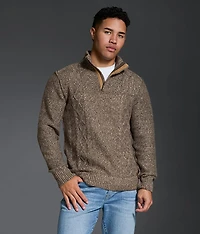 Cable Knit Quarter Zip Sweater