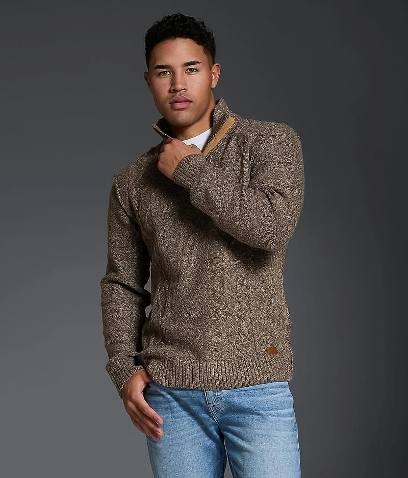 Cable Knit Quarter Zip Sweater