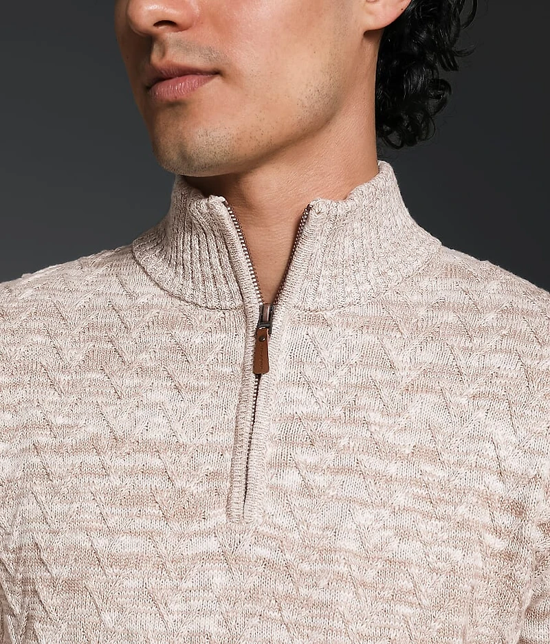 Marled Quarter Zip Sweater
