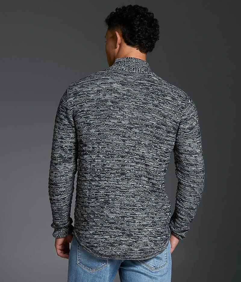 Marled Quarter Zip Sweater