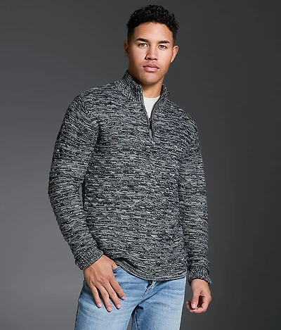 Marled Quarter Zip Sweater