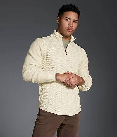 Cable Knit Quarter Zip Sweater